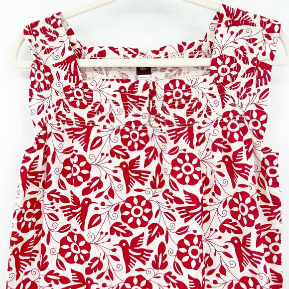 Tea Collection Girls Spring Summer Birds Floral Print Smocked Dress Size 10 - Picture 2 of 6